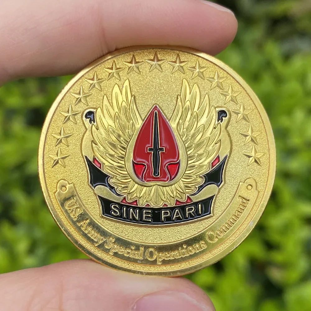 Армия США воздушно-десантный синус Pari команда специальных операций позолоченные
