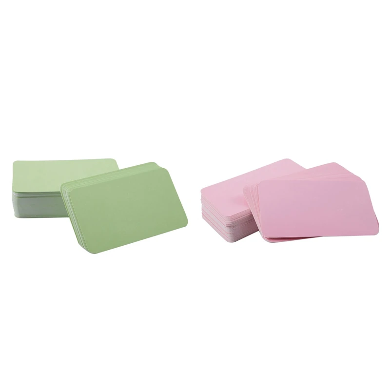 

2 Set Blank Handwritten Paper Message Card Business Thank You Cards For Memo Wedding Party Greeting, Pink & Green