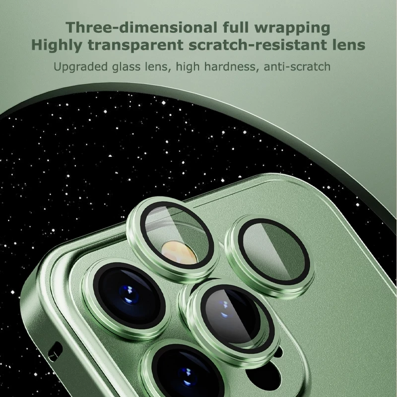 Aluminum Frame Luxury Metal Case Magsafe For iPhone 13 12 Pro Max Glass Lens Film Protective Case Magnetic Original Color Cover