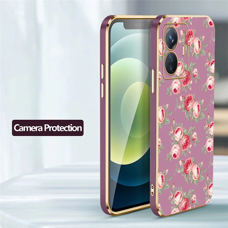 Фото Противоударный чехол для телефона Vivo T1 5G U10 U20 T1 Pro Z1X Z1i Z5i Z3 Z3X Z3i U3, силиконовый чехол с цветочным принтом и покрытием №5