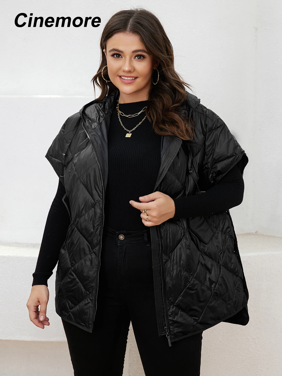 

Пальто женское зимнее из тонкого хлопка, без рукавов