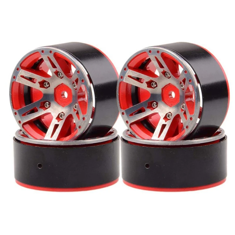 

4 PCS Metal 1.9 Inch Beadlock Wheel Rim Hub for 1/10 Axial SCX10 90046 Tamiya CC01 RC4WD D90 RC Rock Crawler Car