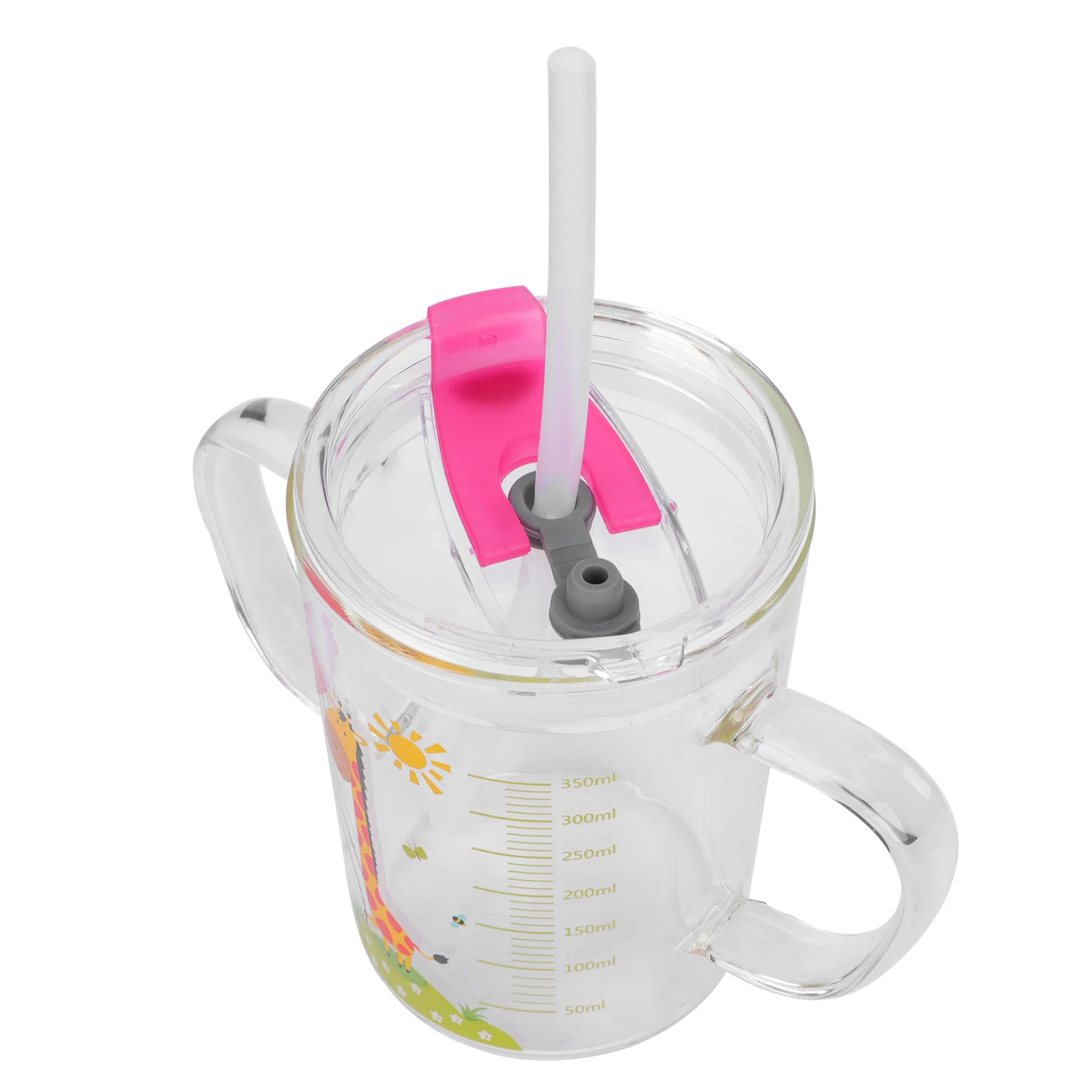 

Glass Sippy Cup Cups with Handles and Scale Heat Resistant Cup Kids Water Mug Bottle Snack Cup Drinking Cup Gifts