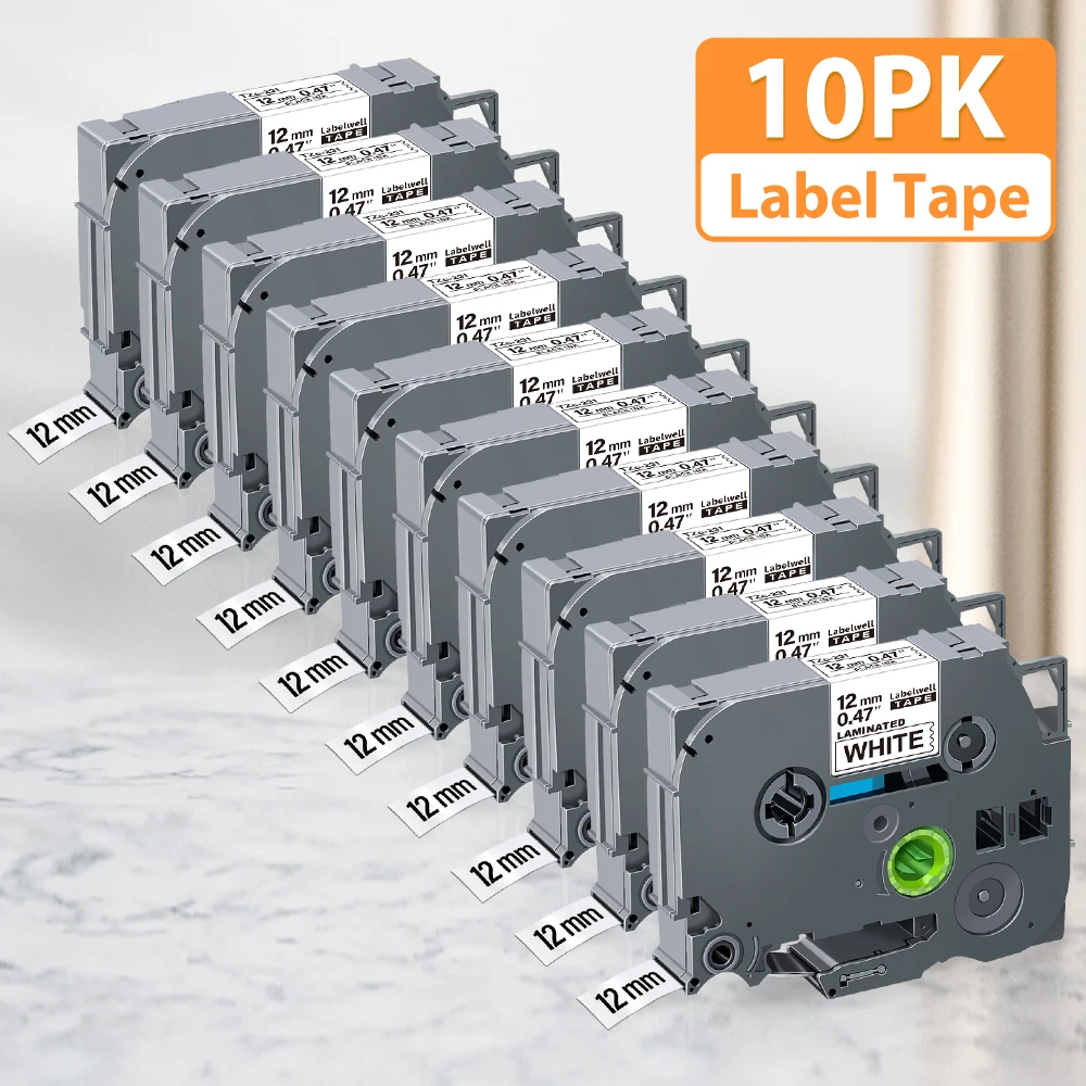 

10PK 231 Compatible for Brother 6/9/12mm Label Tape tz231 131 631 S231 FX231 221 211 for Brother P touch PTH110 Label Maker