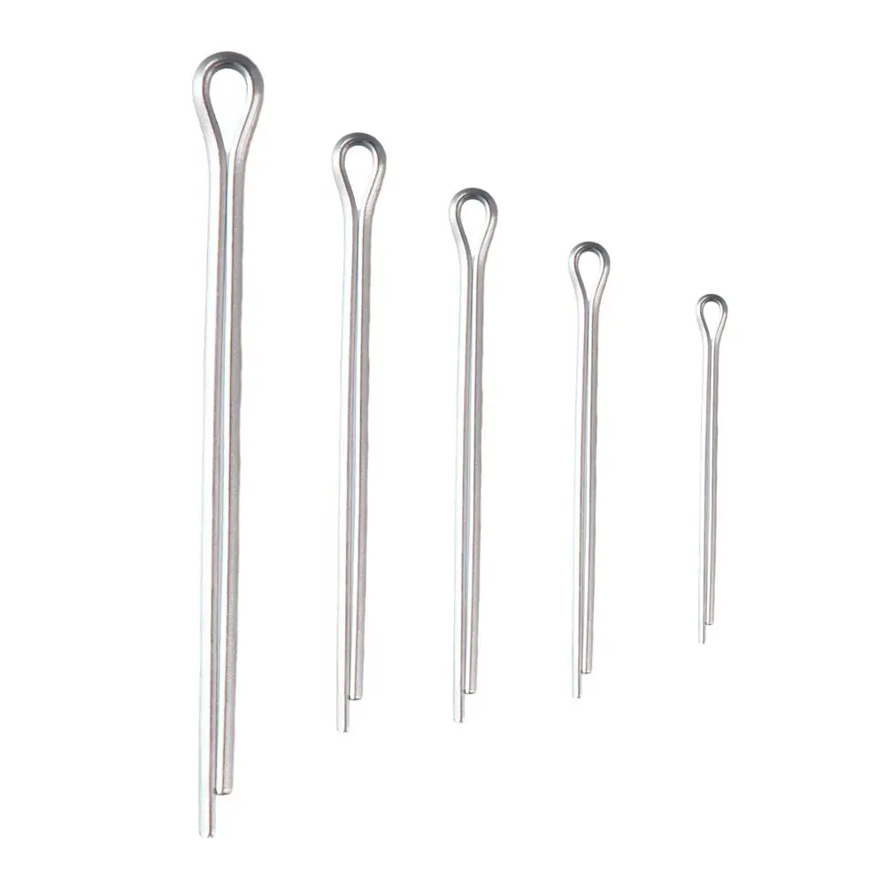

340Pcs Silver 304 Stainless Steel 6 Sizes Clip Key Fastener Fitting Fastener Clips Assortment Kit Split Pin Cotter Pin
