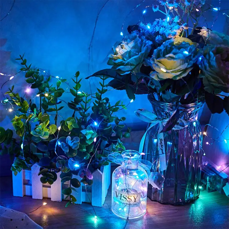 Сказочные огни мерцающая звезда медная проволока гирлянды на батарейках