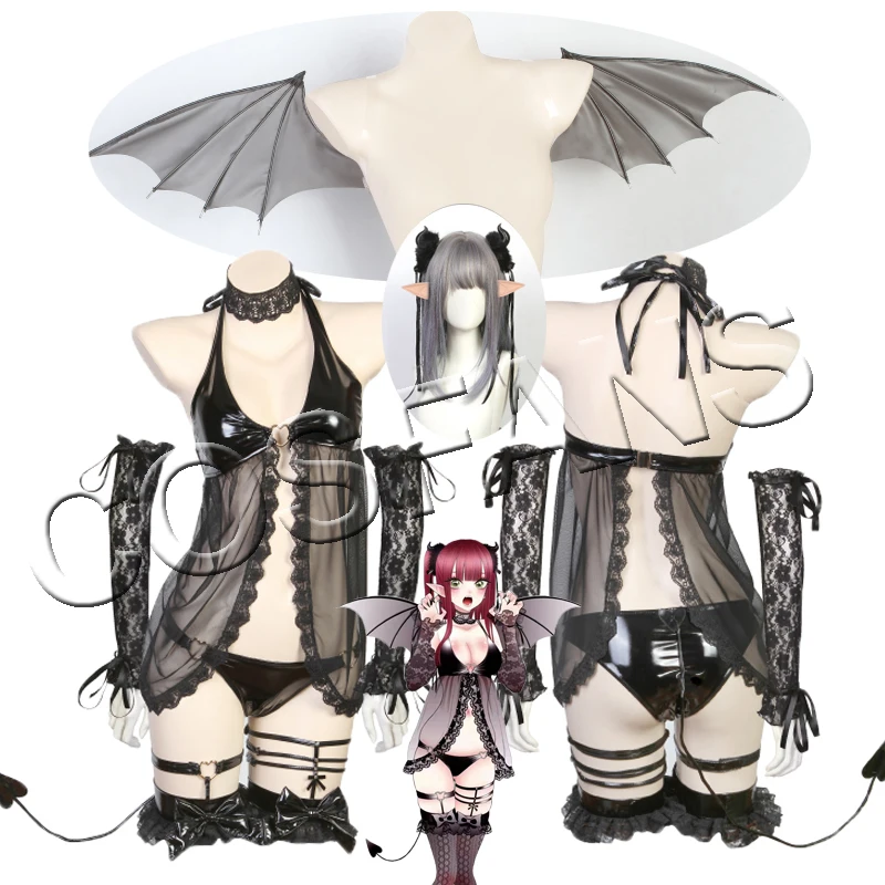 

Anime My Dress Up Darling Cosplay Costume Marin Kitagawa Little Devil Cosplay Costume Sexy Women Dress Stocking Full Set