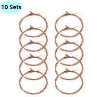 10 sets 6 string classic acoustic guitar strings universal replacement 6 pcs for beginner copper strings 82cm light weight