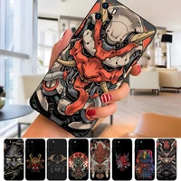 samurai oni mask phone case for oppo a16 a54 a55 a57 k9 k9s findx3neo x3pro x5pro 7 reno6 proplus a74 a93 a94 a92 cover