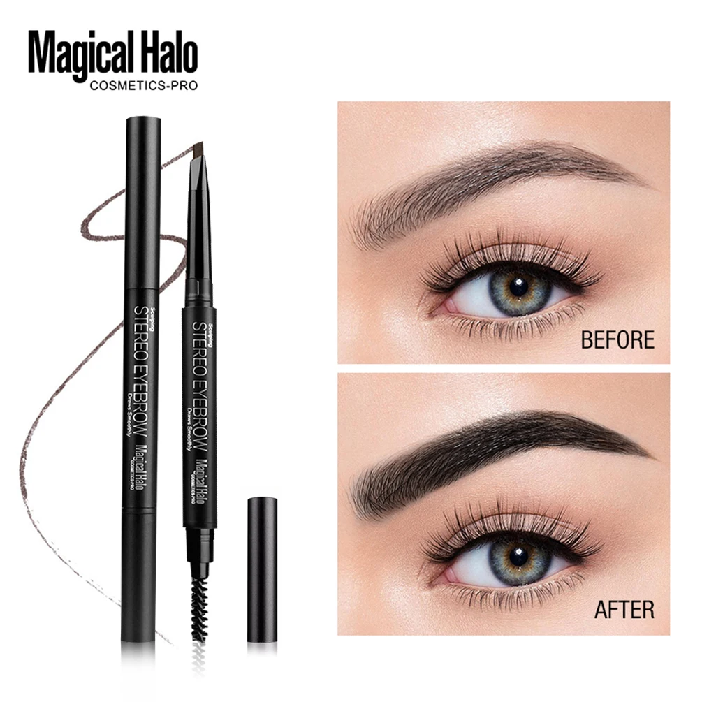 

Magical Halo Double Head Eyebrow Pencil Long Lasting Waterproof 5 Color Eye Brow Pen Tint Mascara Enhance Cosmetic Beauty Makeup
