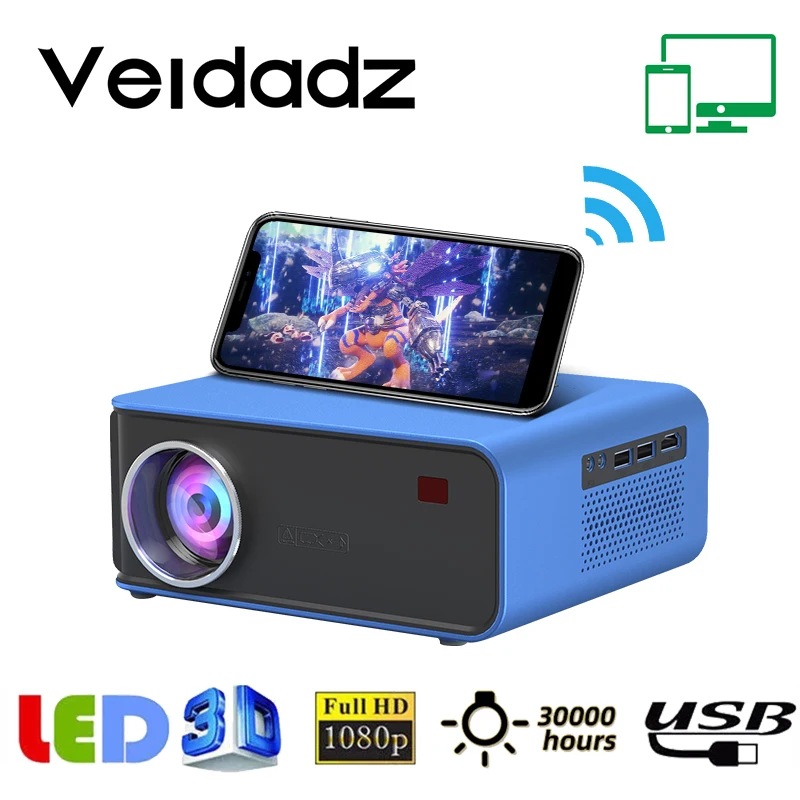 

Проектор VEIDADZ T4, 1024x600 пикселей, поддержка HD, 1080P