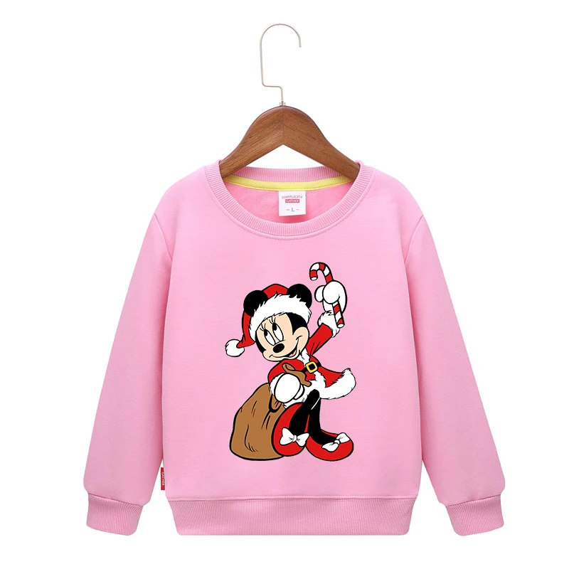

Disney Mickey Mouse Donald Daisy Duck Minnie Mouse Goofy Pluto Christmas Kids Sweatshirts Girls Boys Cute Printed Pullover