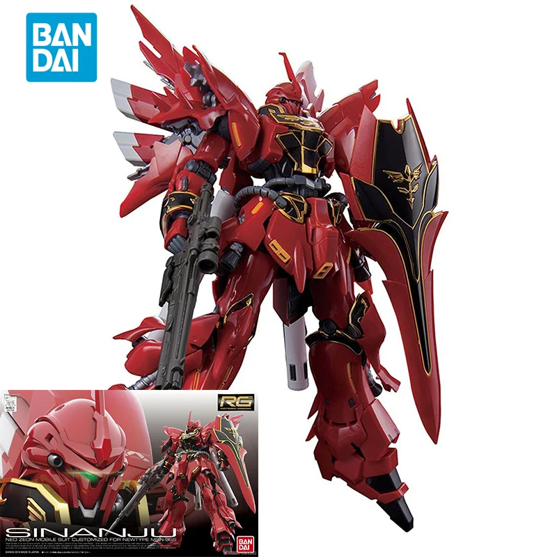 

Bandai оригинальная модель Φ RG 1/144 аниме Гундам SINANJU модель в сборе игрушки подарки для детей