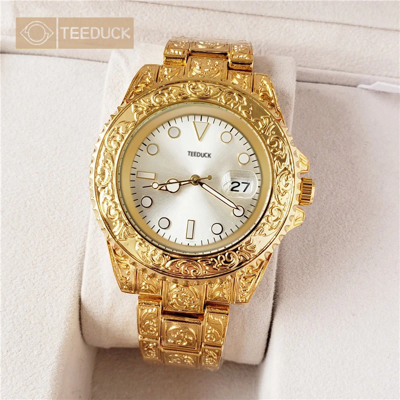 

Quartz Watch AAA RLX Men Wristwatch Waterproofing Luxury band Luminous Stainless Steel carving calenda Automatic