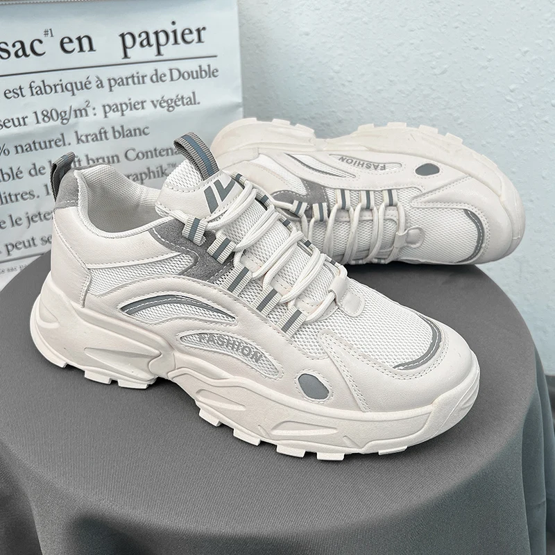 

Trend Casual Sneakers for Men Fashion Comfort Walking Shoes Quality Breathable Lace-up Chunky Sneaker Outdoor Wear-resisting