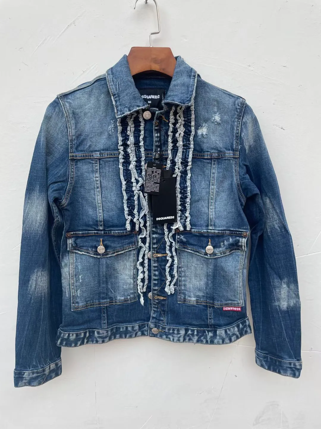 

Зимняя коллекция 2023 года, Новая итальянская модная мужская трендовая брендовая моющаяся верхняя одежда Dsquared2, Байкерская облегающая Повсед...