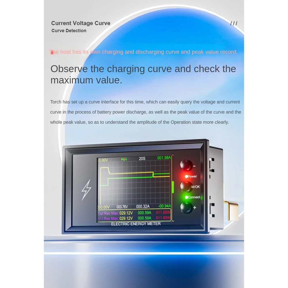 Электрический измеритель емкости аккумулятора тестер с цифровым дисплеем и