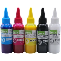 calca 5 colors direct to transfer film ink %ef%bc%88c m y k w%ef%bc%89one set for eps printheads 3 2oz bottle of 100ml water based dtf inks