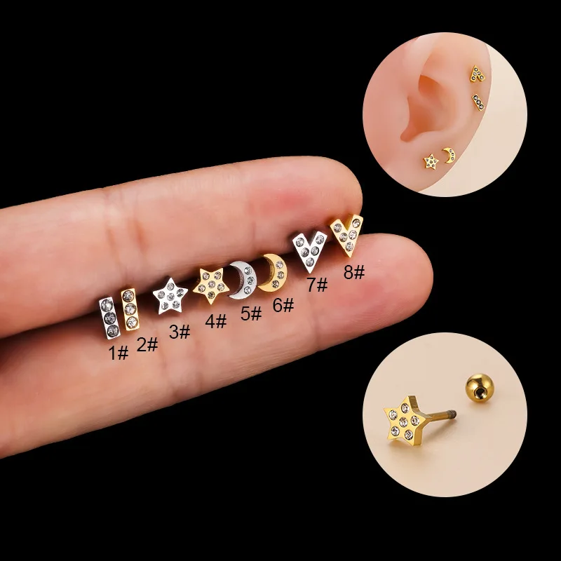 

Серьги-гвоздики женские из нержавеющей стали с фианитом, 20 г, 1 шт.