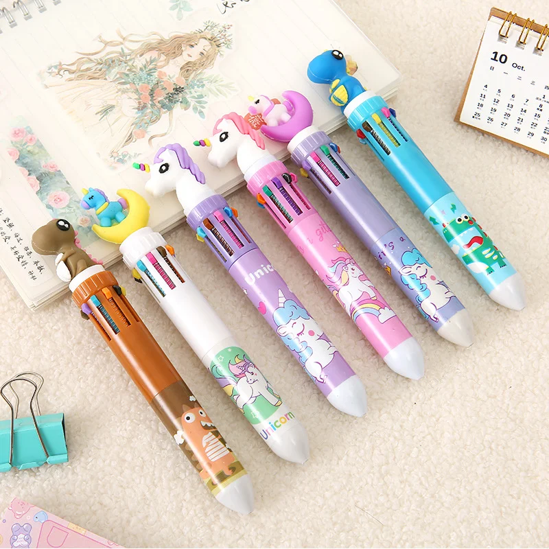 

Cute Animal Power 10 Colors Chunky Ballpoint Pen Kawaii Rollerball Pen School Office Supply Gift Stationery Papelaria Escolar