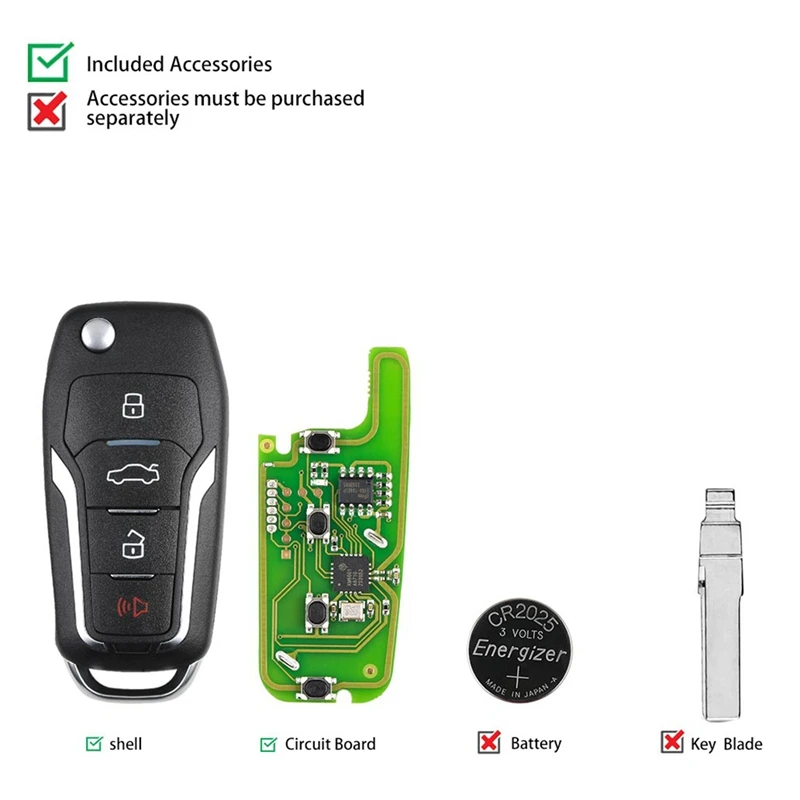 XEFO01EN Автомобильный Дистанционный ключ для Ford Flip 4 кнопки встроенный супер чип