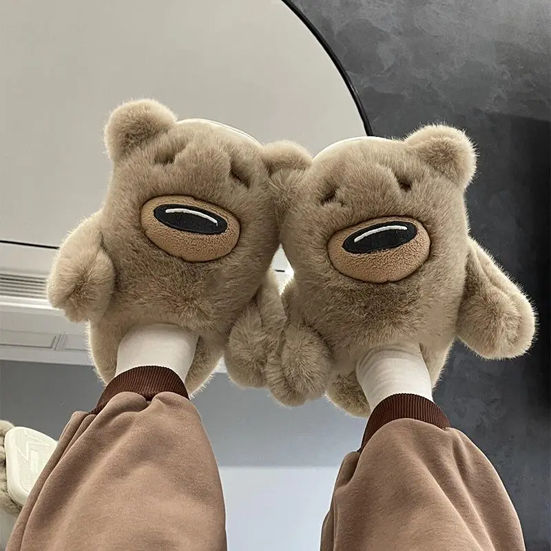 Cotton Slippers Female Winter Cartoon Cute Home Indoor Super Thick Soft Bottom Non-slip Dormitory Couple Cotton Drag Male Winter