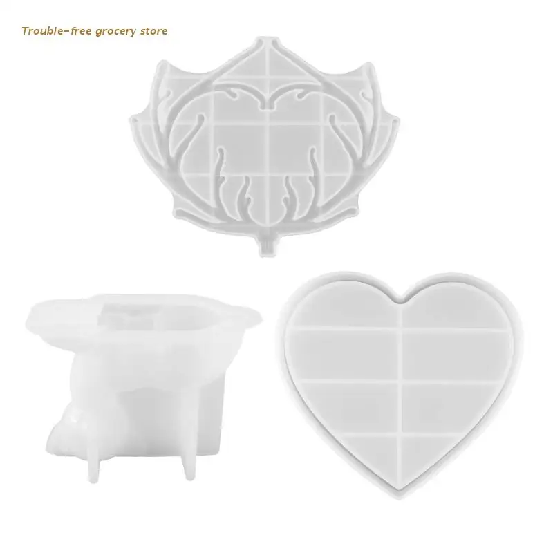 

Силиконовая форма, подставка для ювелирных изделий в виде оленя с ящиком, форма для хранения оленей, рогов, деревьев