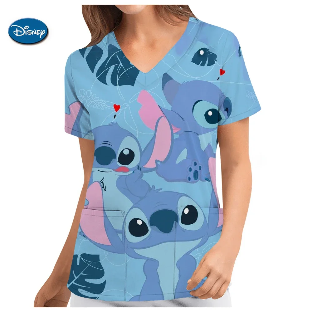 Униформа медицинская с коротким рукавом V-образным вырезом и карманами