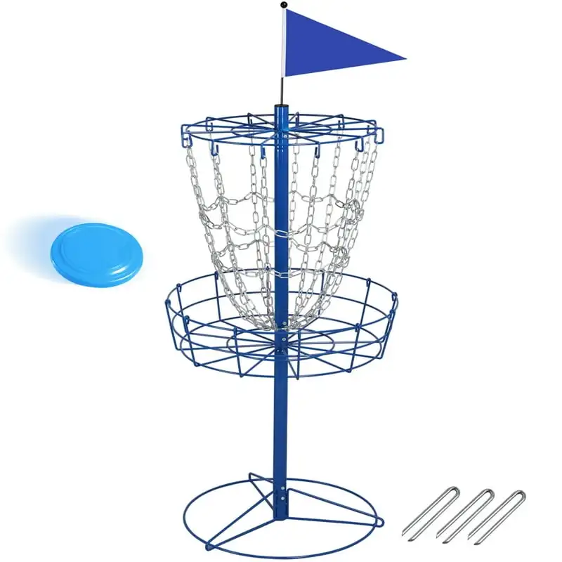 

Disc Golf Basket - Lightweight Double Chains Portable Practice Target Steel Hole Disc Golf Goals Catcher Lead tape Golf magnet G