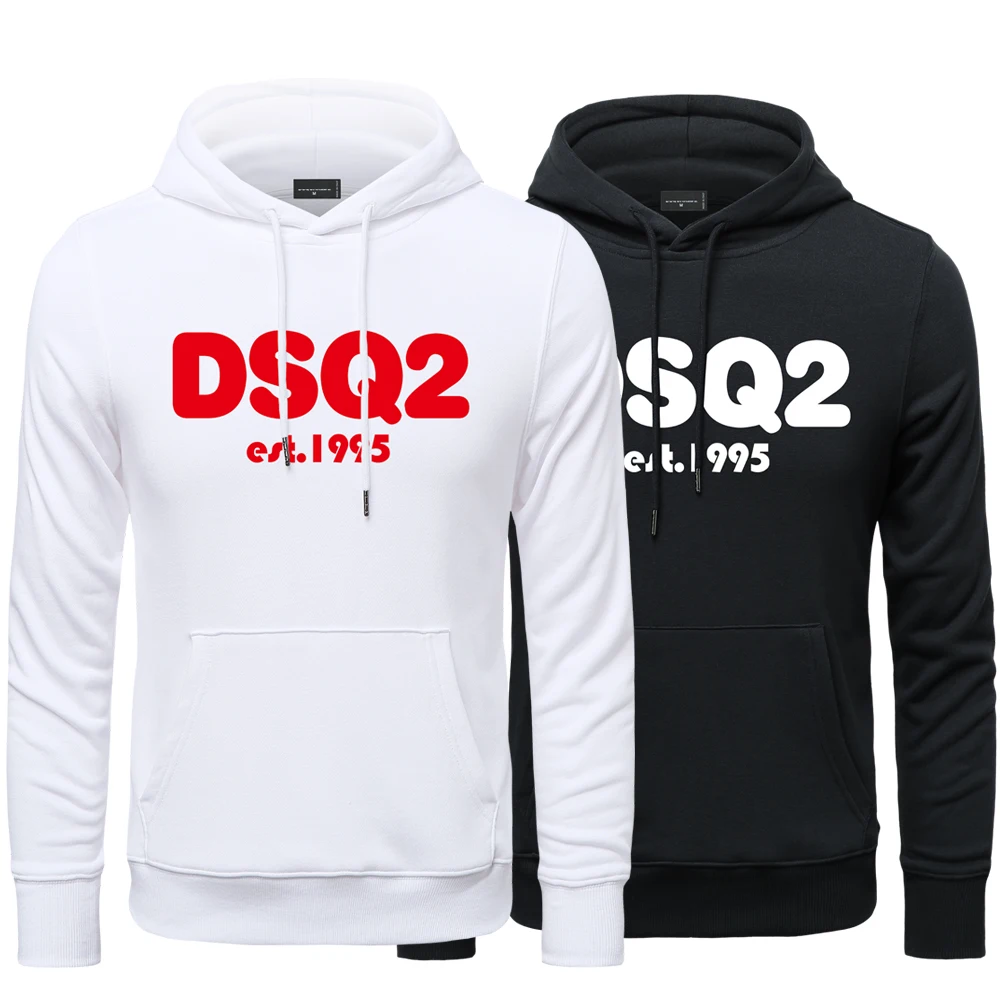 

Mens Spring Autumn Hoodies DSQ2 Brand Mens Trend Casual Loose Hood Sweatshirt DSQ Print Street Hip Hop Sport Cotton HoodPullover