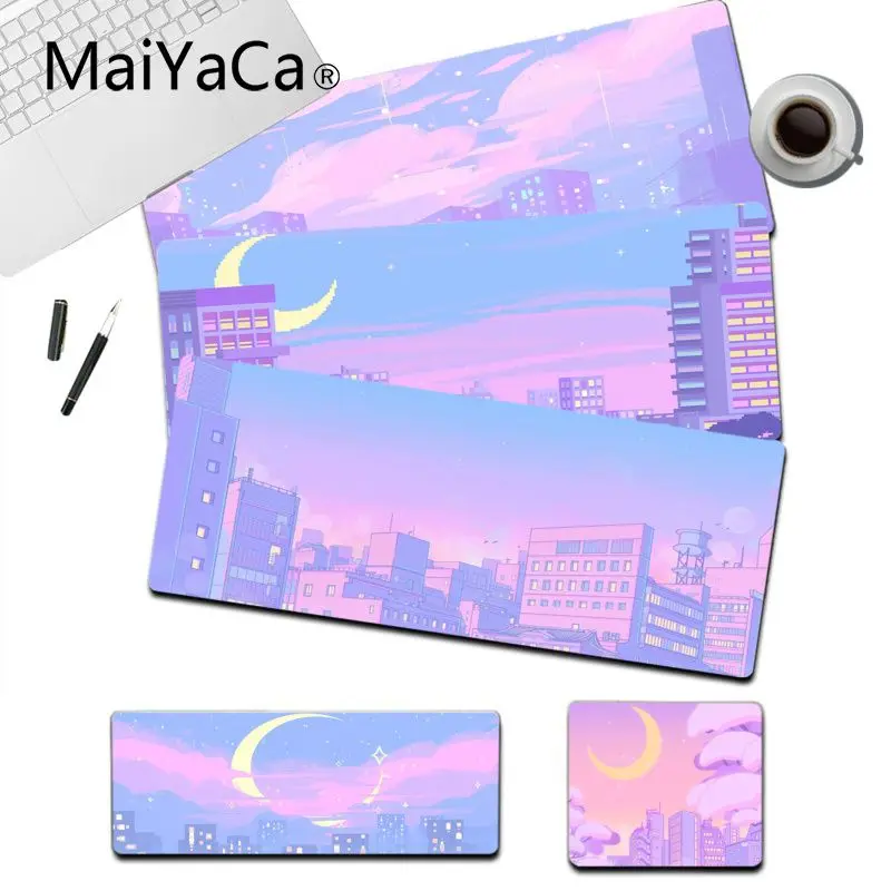 

MaiYaCa Anime Moon landscape My Favorite gamer play mats Mousepad Size for large Edge Locking Game Keyboard Pad