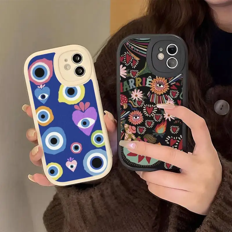 

Lucky Eye Blue Evil Eye Phone Case Hard Leather for iPhone 13 12 Mini 11 14 Pro Max Xs X Xr 7 8 Plus 6 6s Se 2022 silicone Cover