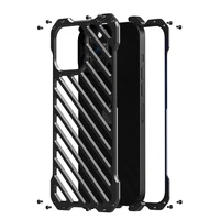 hollow out super cool design shockproof armor aluminum alloy metal for iphone 13 12 pro max mini men back cover protector case