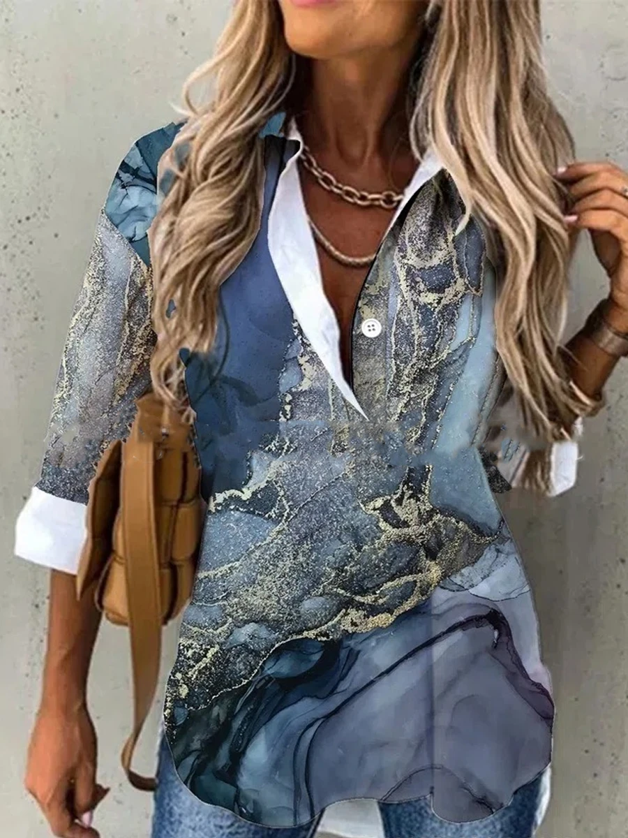 Весенне-осенняя женская рубашка свободного покроя с длинным рукавом - купить по