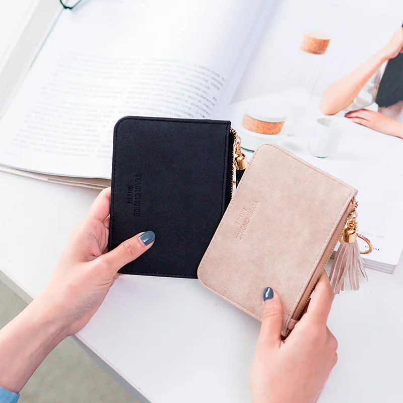 Fashion Women Men Kids Mini Wallet Ladies Double Zipper Coin Purse Multifunctional Small Coin Credit Card Key Ring Wallet