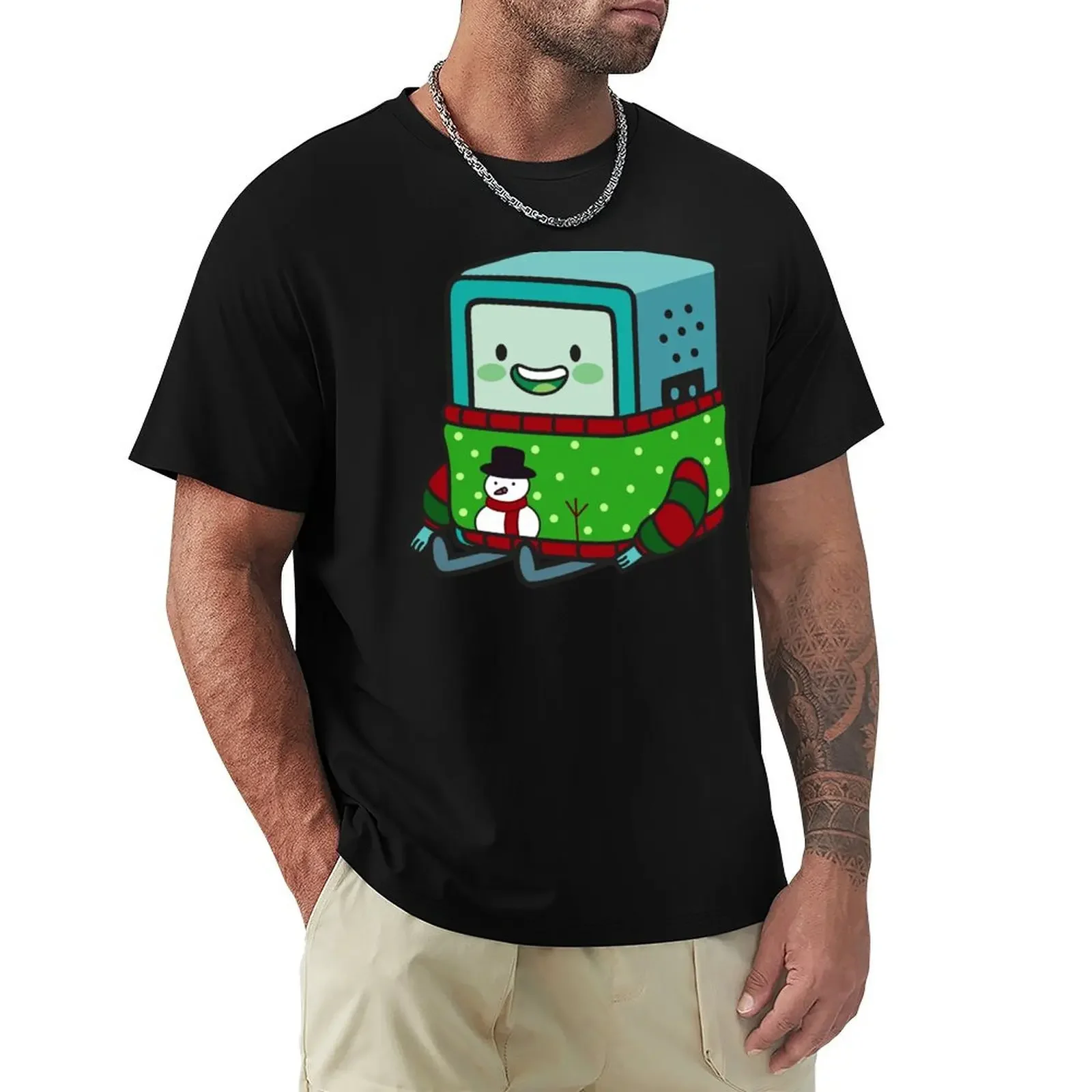 BMO Xmas T-Shirt хлопковые мужские футболки рубашки для тренировок с графикой мужчин