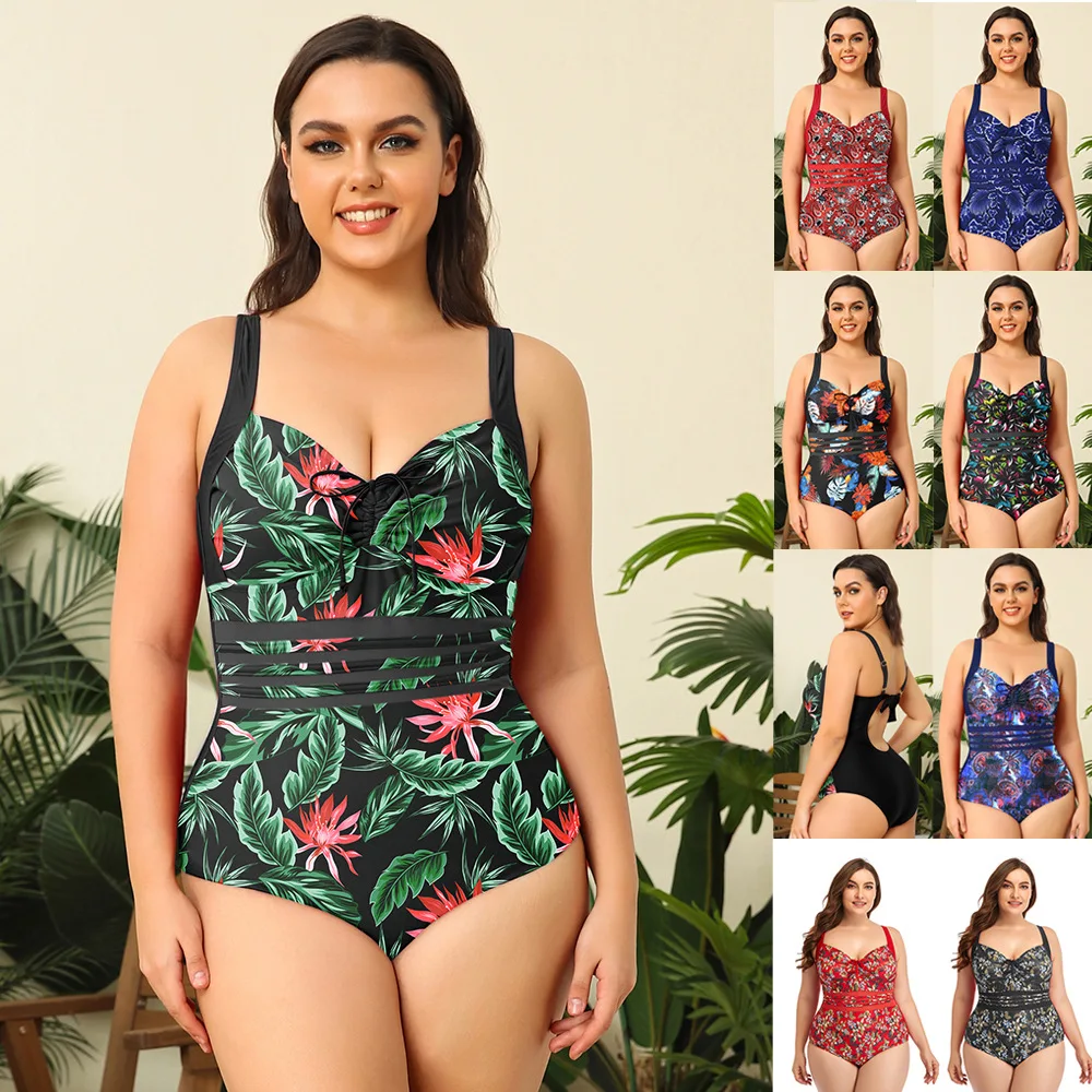 

Plus Size Swimsuit Women's One Piece Swimsuit 3XL Large Size Swimsuit High Waist Bikini Oversize Beach Suit