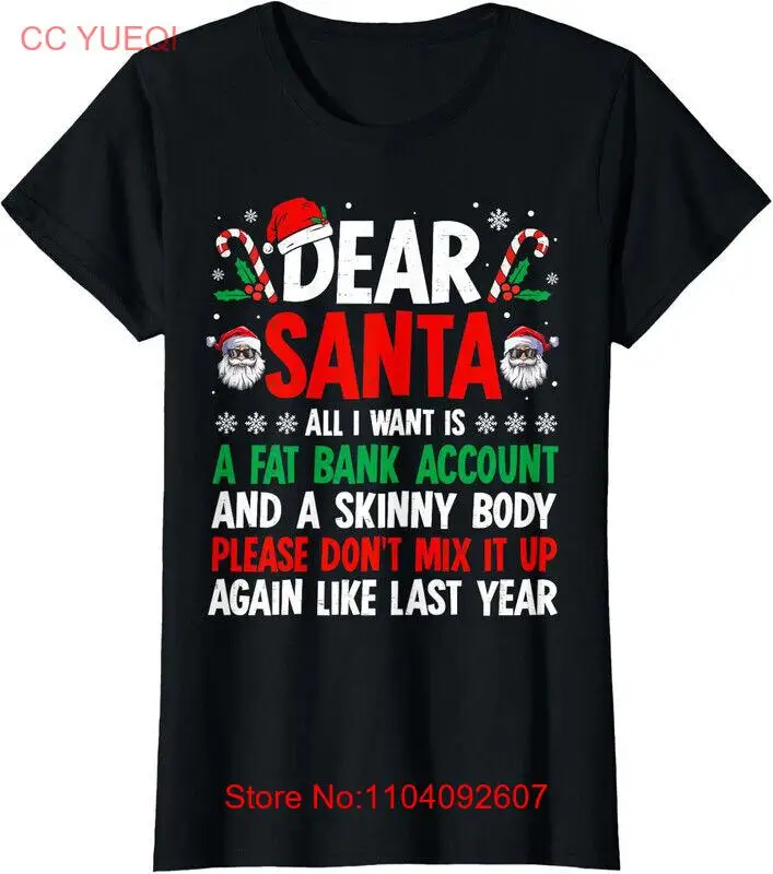 Dear Santa All I Want Is A Fat Bank Account Christmas Ladies' Crewneck T-Shirt