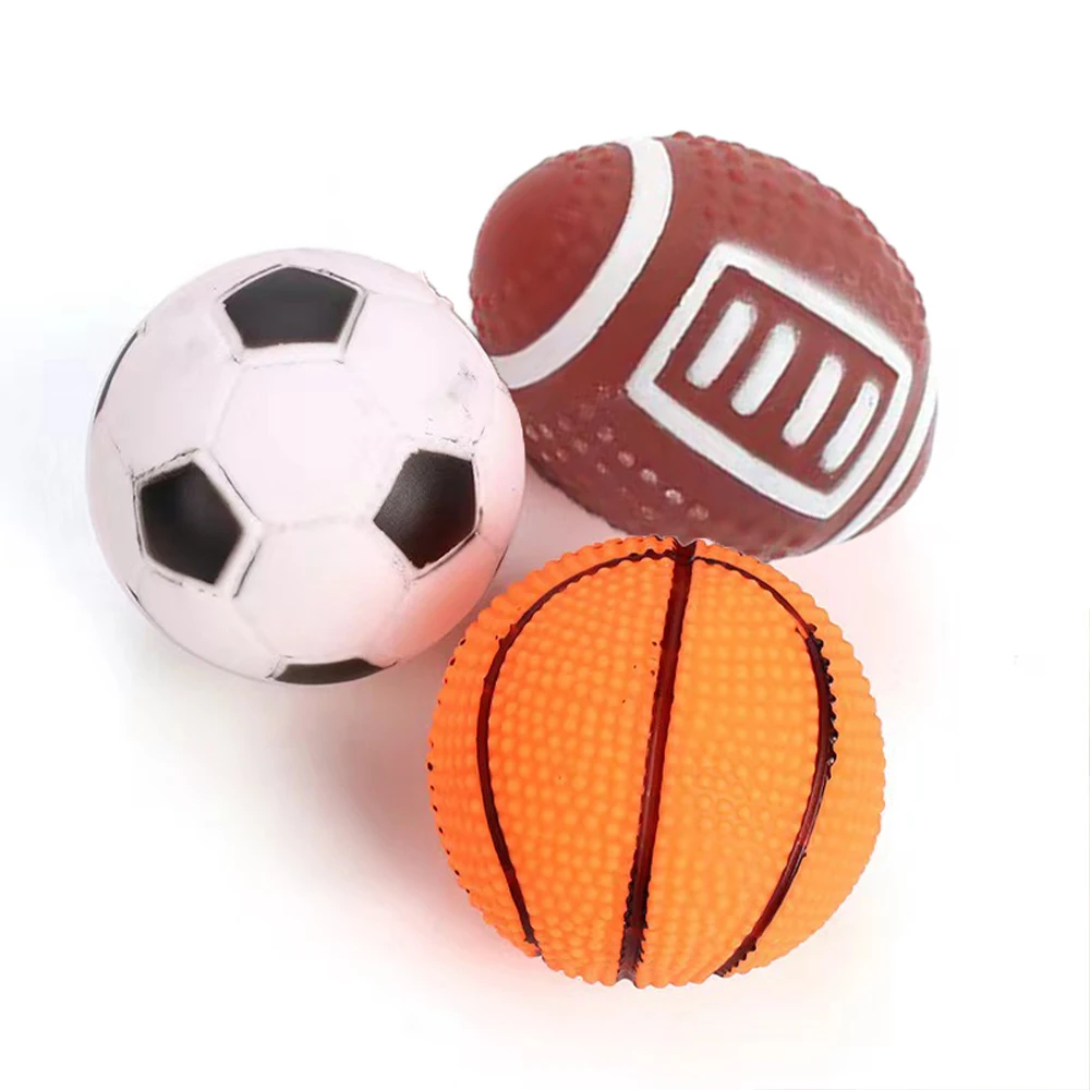 

Dog Toys Pet Basketball Toy Sound Latex Dog Molar Toy Bite-Resistant Cleaning Teeth Puppy Interactive Training Game Ball Pet Toy