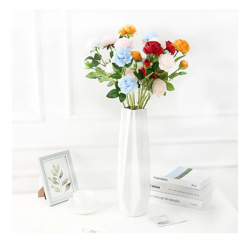 Искусственные цветы 3 головки пиона шелковые розы искусственные для свадьбы