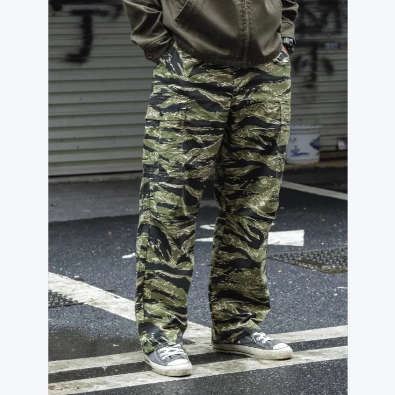 Фото Не в наличии камуфляжные брюки Ripstop Tiger Stripe с несколькими карманами, камуфляжные брюки-карго №1