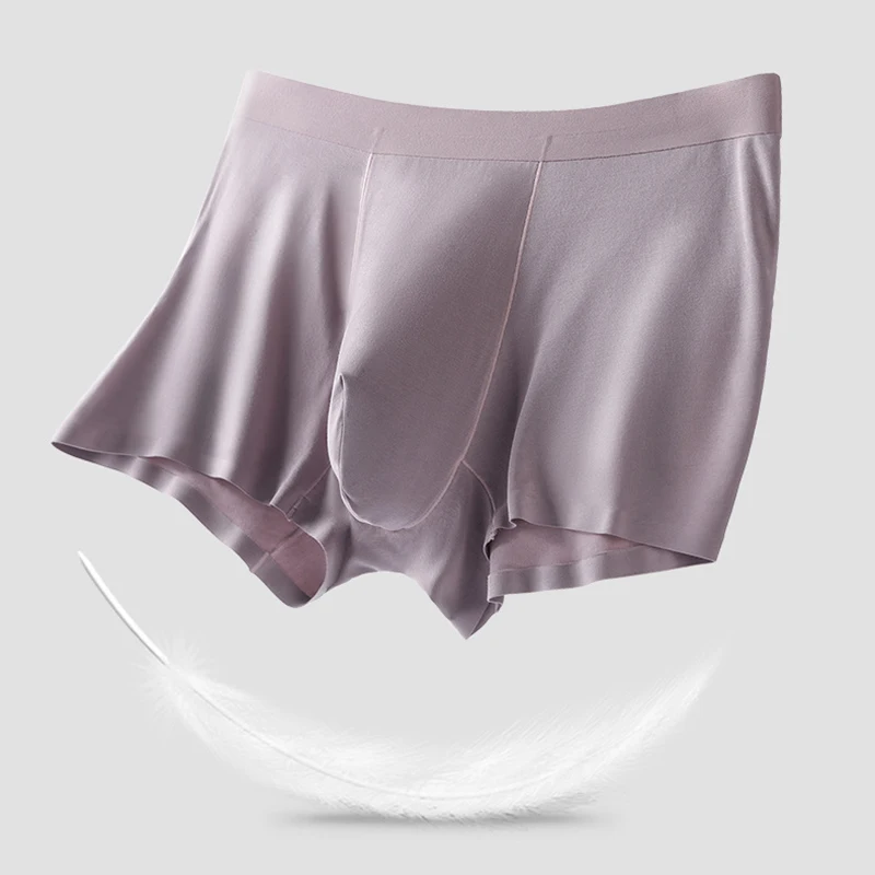 3pcs 60S Modal Men's Underwear Mulberry Silk 3A Antibacterial Boxer Shorts Seamless Men Panties Traceless Male Underpants