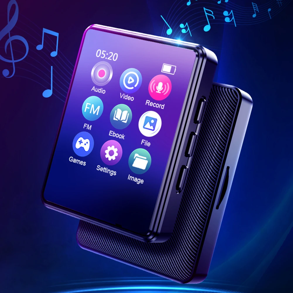 Мини-музыкальный плеер с сенсорным экраном 1,8 дюйма, MP3, для студентов,Walkman 8/16/32/64/128 ГБ, TF-карта, Bluetooth-Совместимость 5,0 дляэлектронной книги, FM-радио