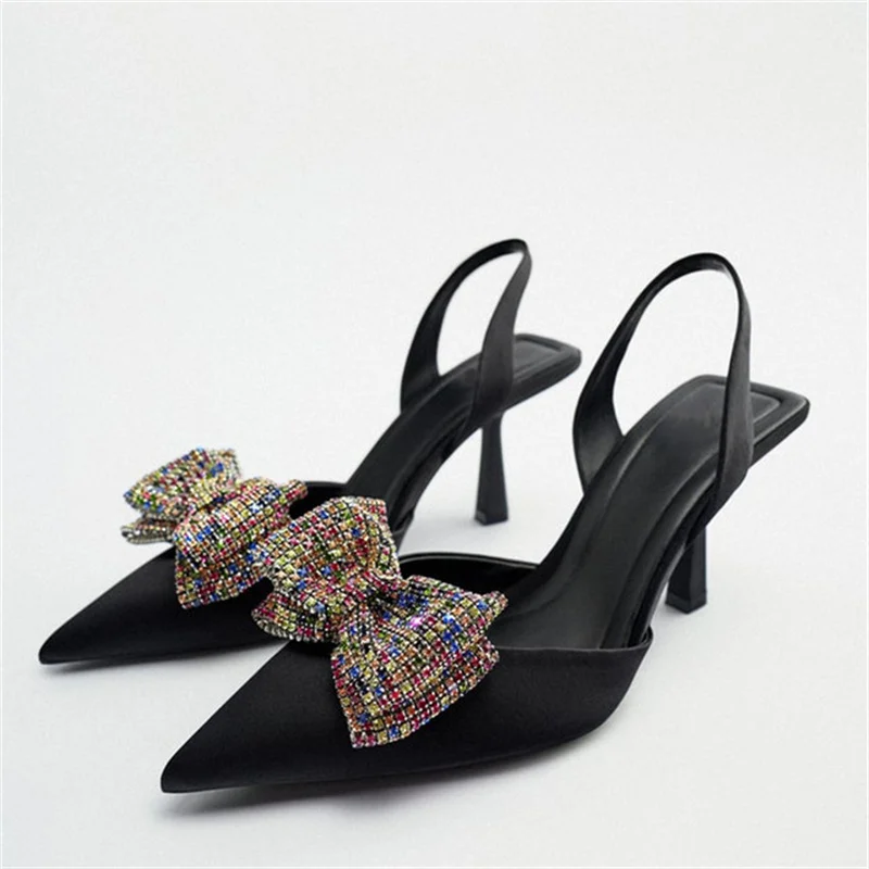 

Женские блестящие туфли-лодочки на высоком каблуке, с острым носком