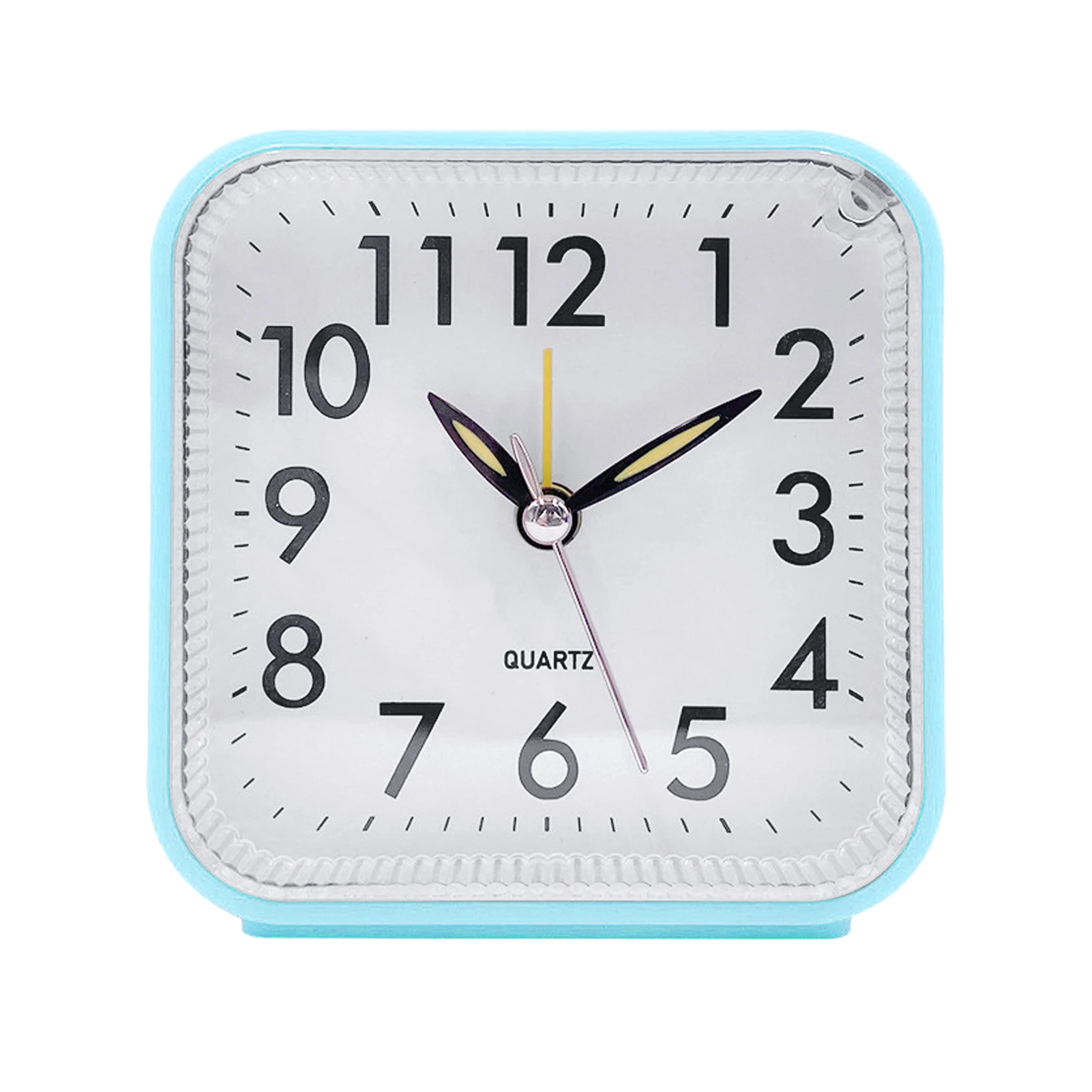 For Bedroom Student Fashion Square Analog Display Non Ticking Battery Operated Bedside With Night Light Daily