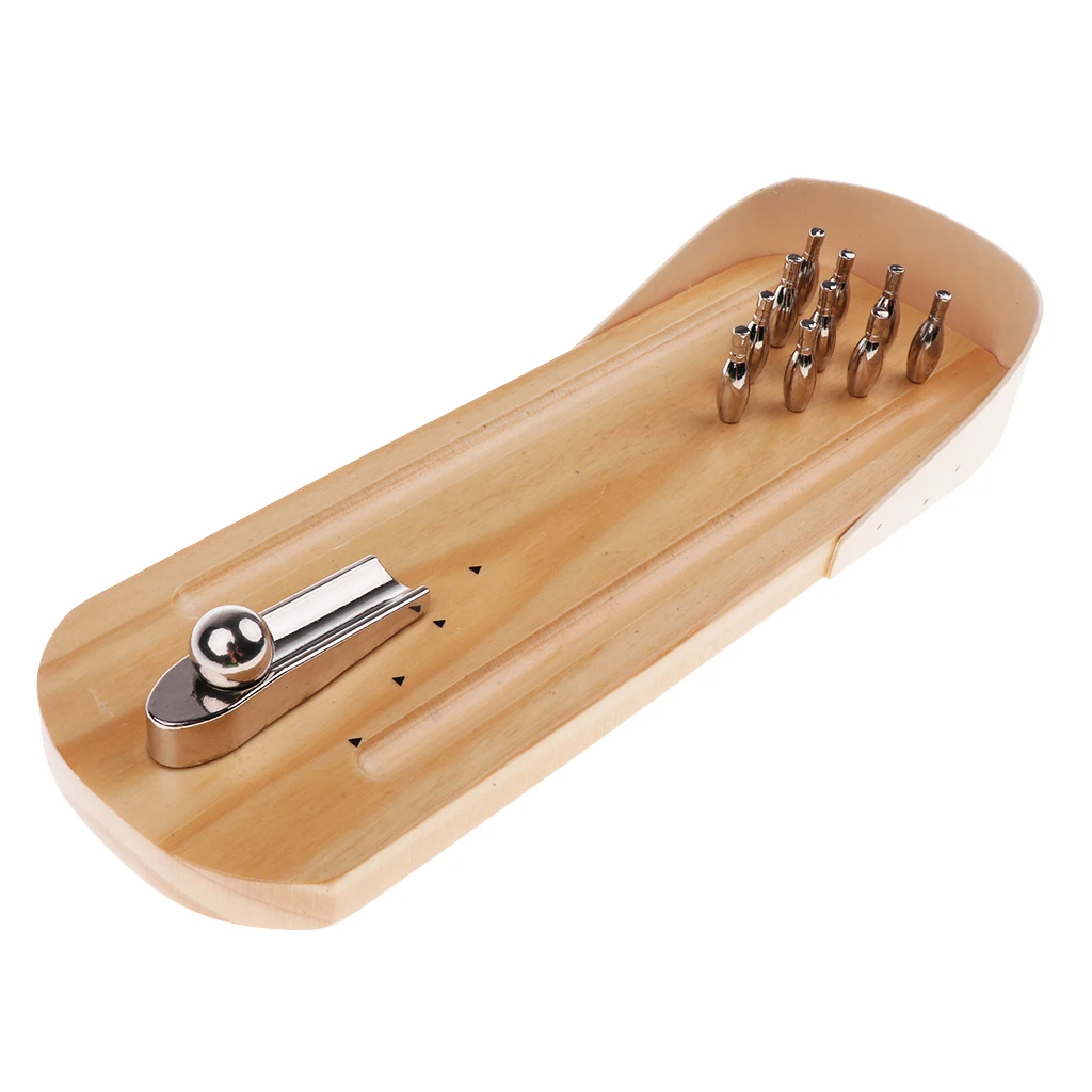 Деревянный мини-настольный набор игрушек для игры в боулинг забавная домашняя