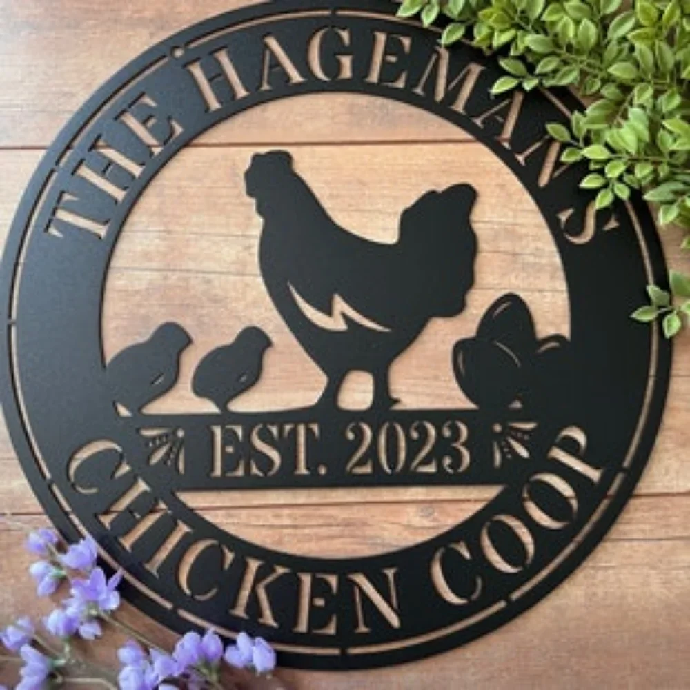 Персонализированная вывеска курятника для очаровательное металлическое