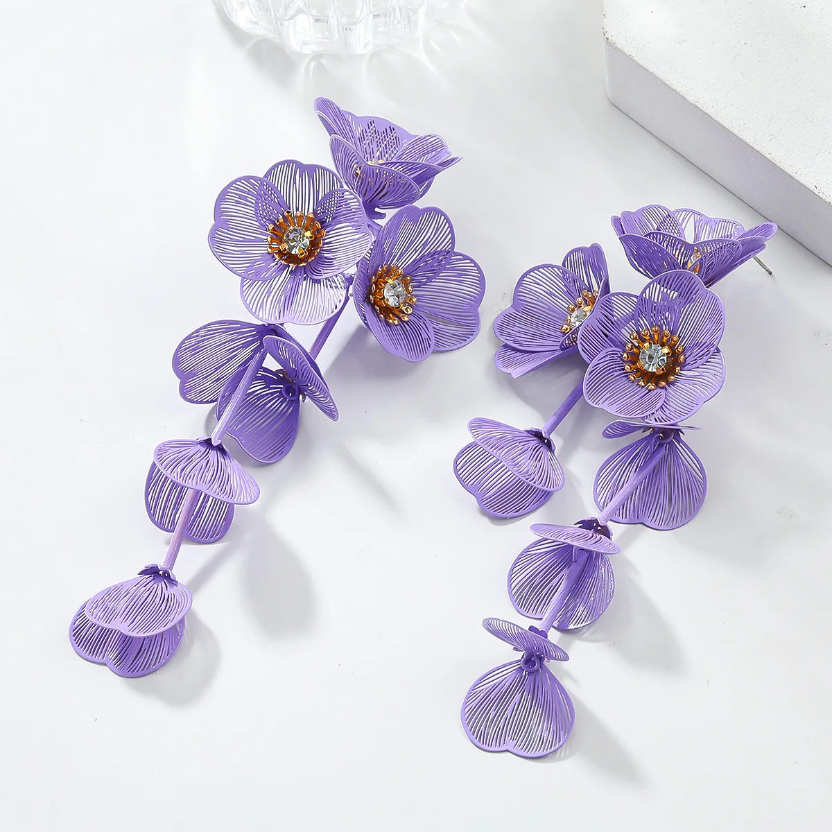 Богемные серьги ручной работы Vedawas с цветами из сплава элегантные винтажные