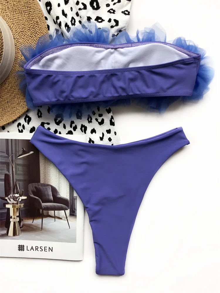 Однотонное бикини с открытыми плечами 2022 женский розовый купальник пуш-ап