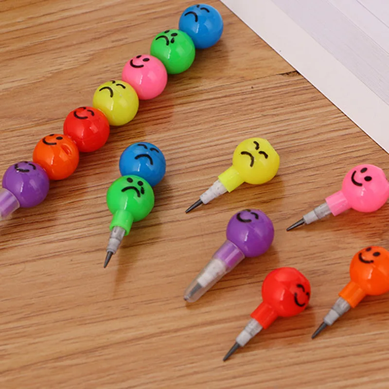 

50Pcs Color Crayons Art Supplies for Kids Pastel Pen Drawing Set Stationery Smiley Face Crayons Pencil School Supplies